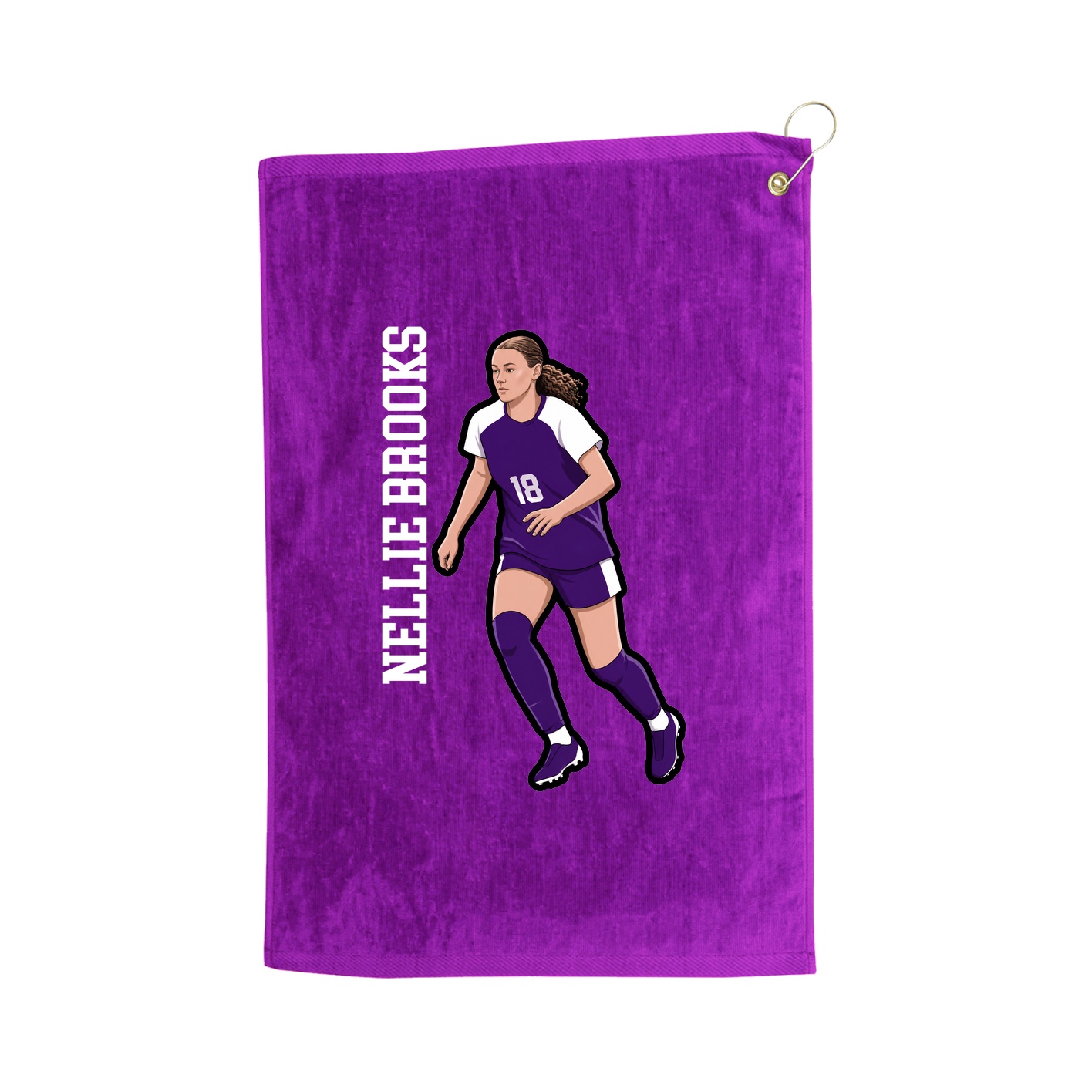 Golf Towel — Name Vertical in Purple