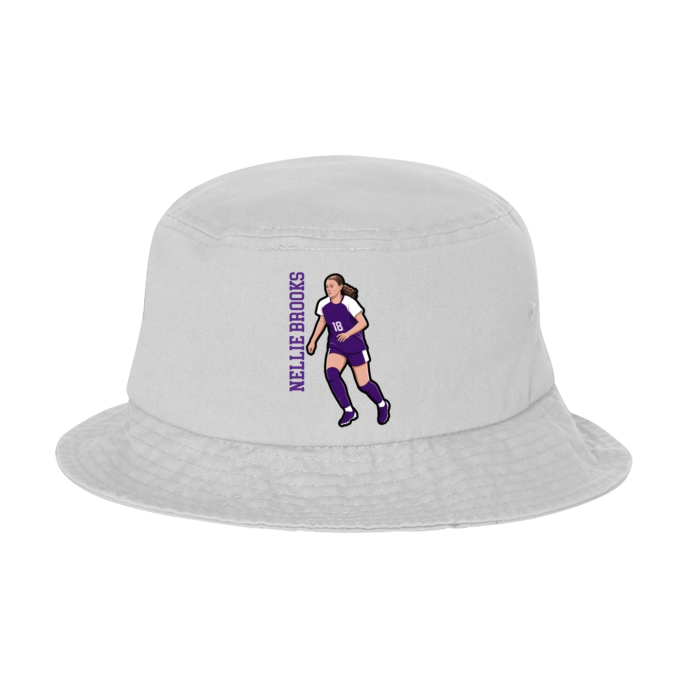Bucket Cap — Name Vertical in White
