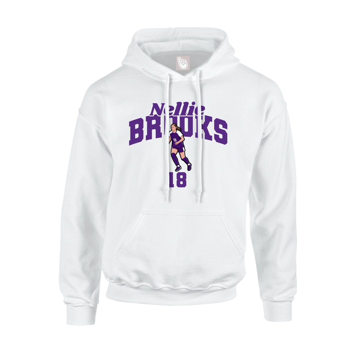 Youth Hoodie — Signature Arch in White