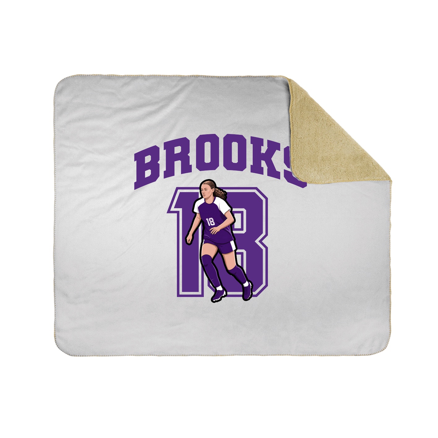Throw Blanket — Number in White