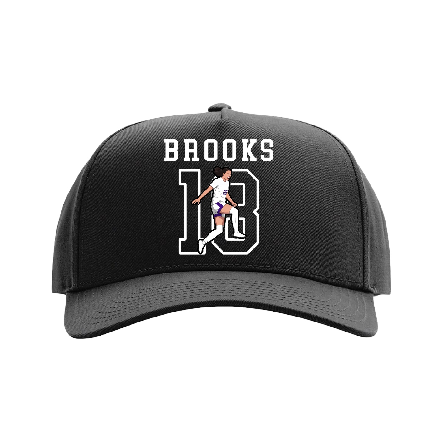 Full Fabric Five-Panel Champ Cap — Shirsey in Black