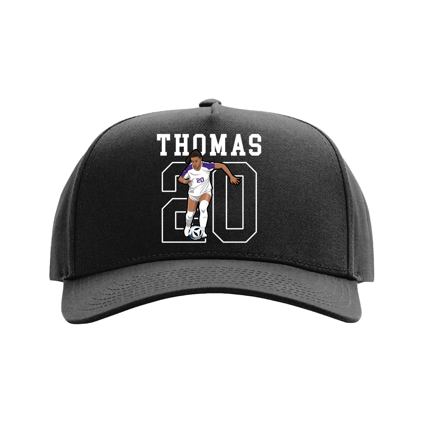 Full Fabric Five-Panel Champ Cap — Shirsey in Black