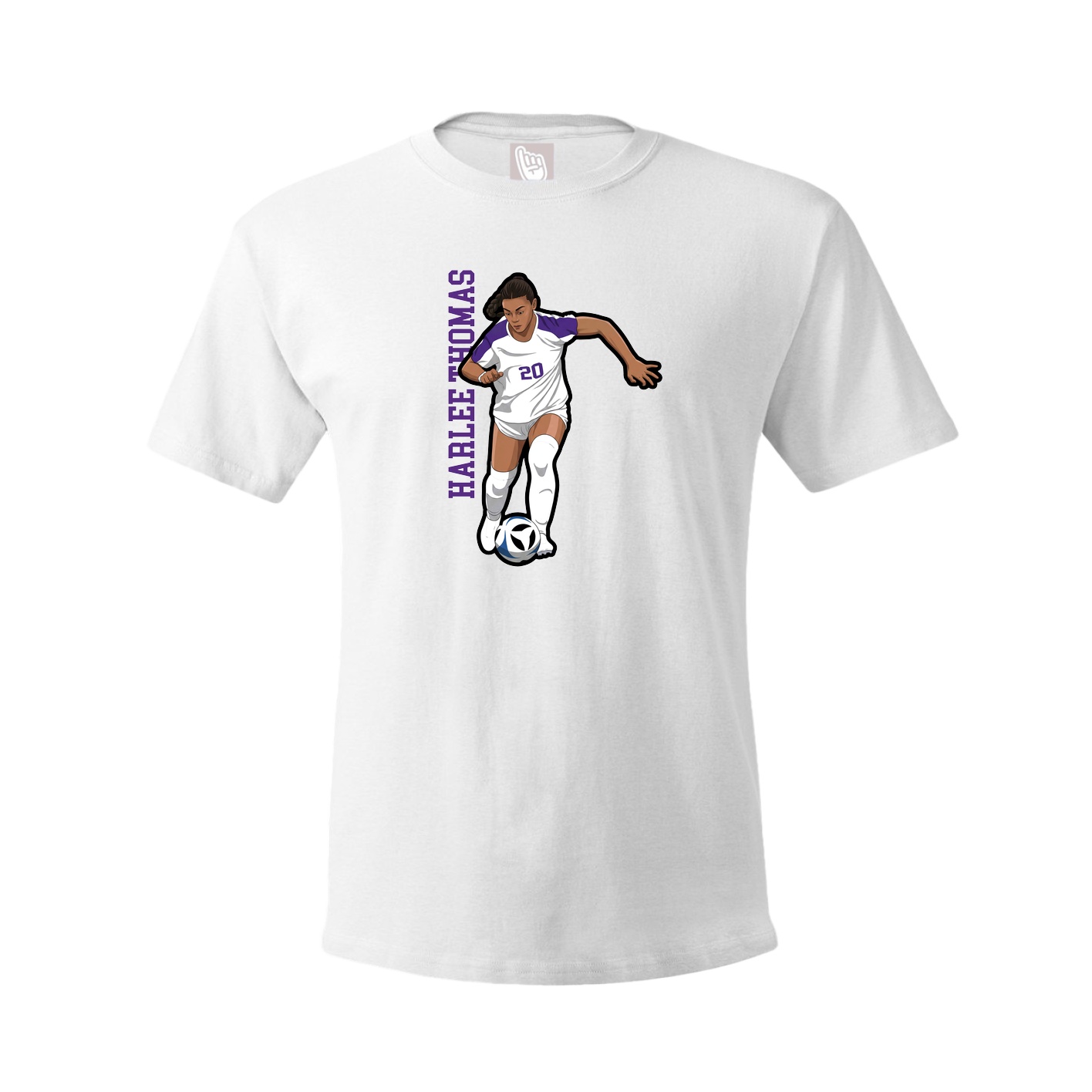 Tee — Name Vertical in White