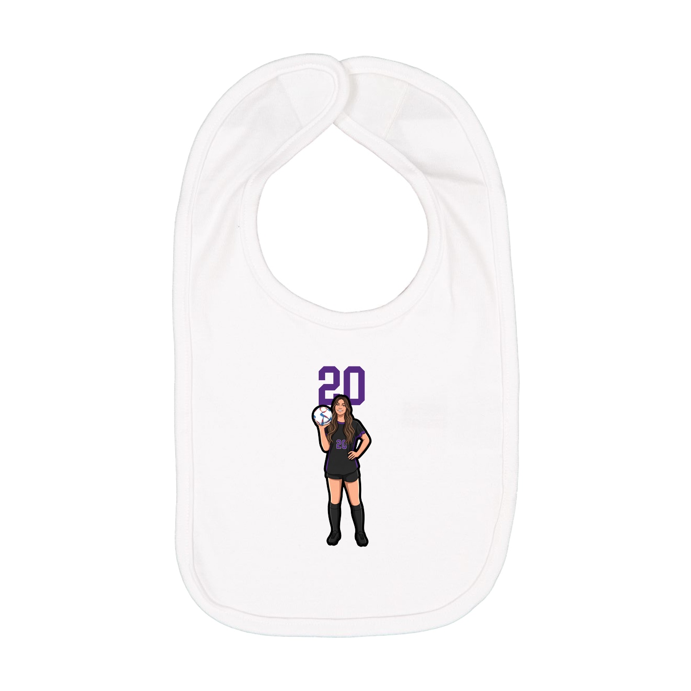 Infant Bib — Number Top in White