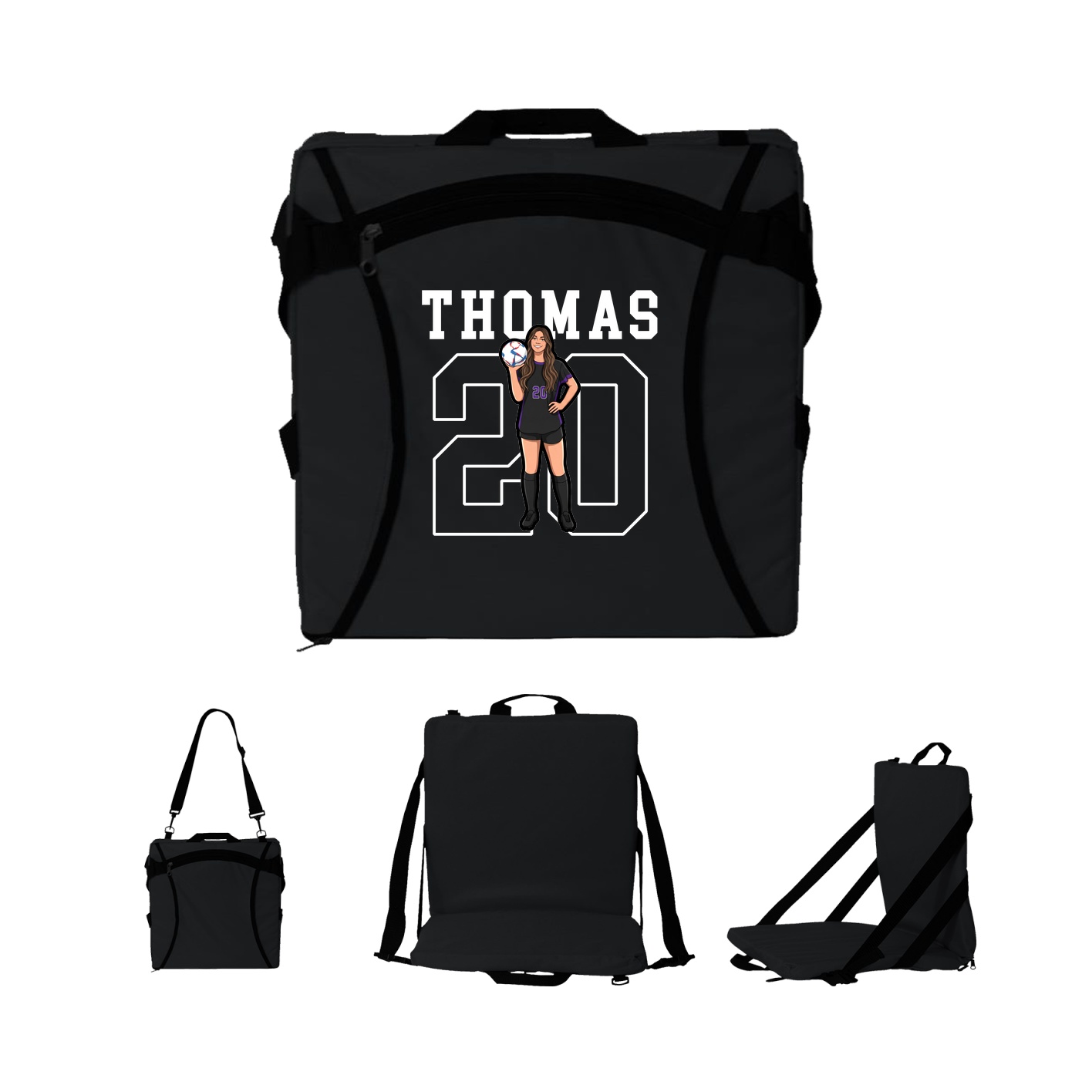 Folding Stadium Seat — Shirsey in Black