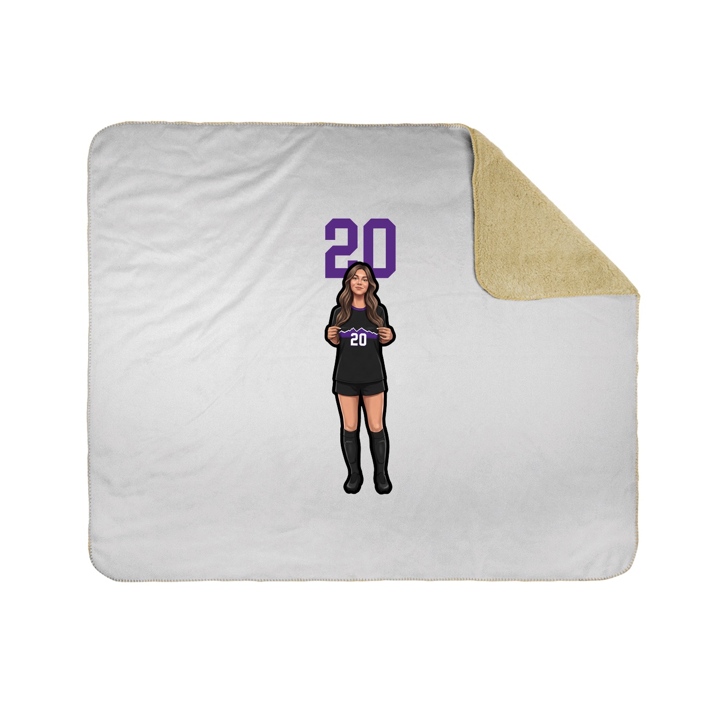 Throw Blanket — Number Top in White