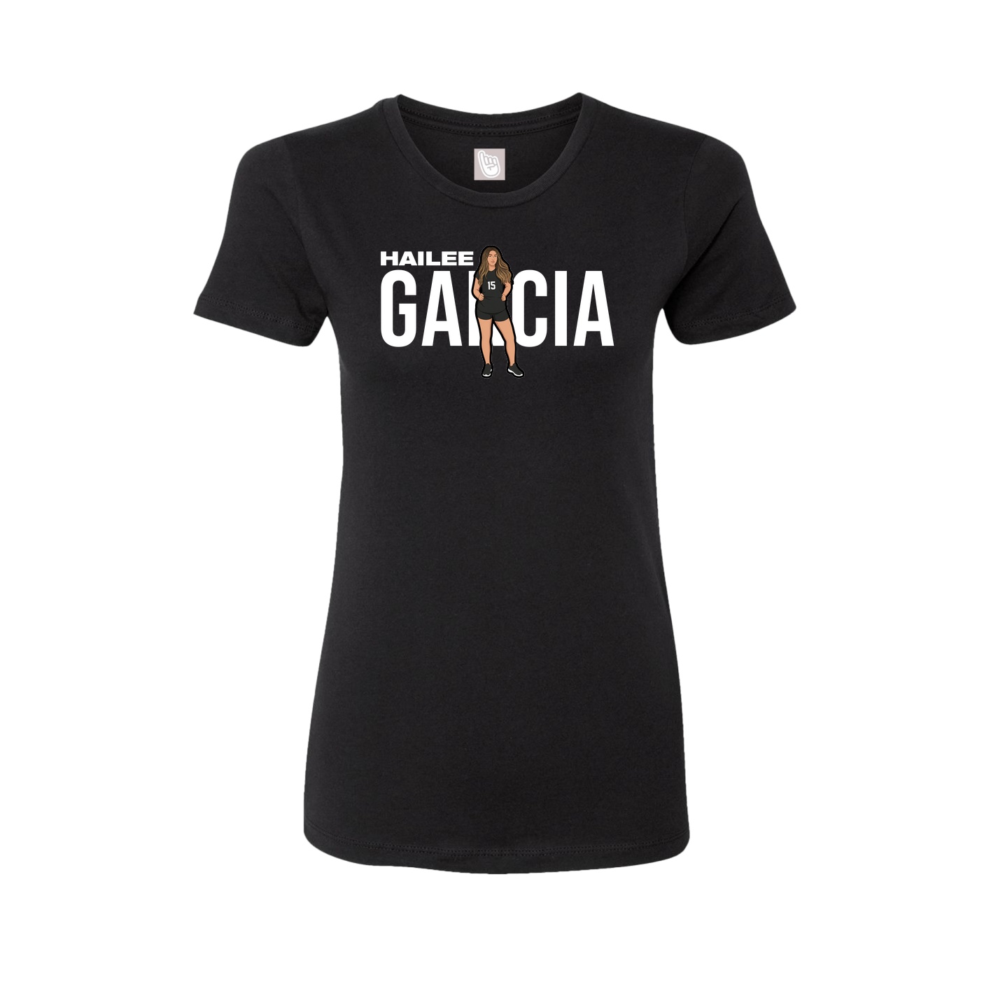 Fitted Women's Tee — Player Name in Black