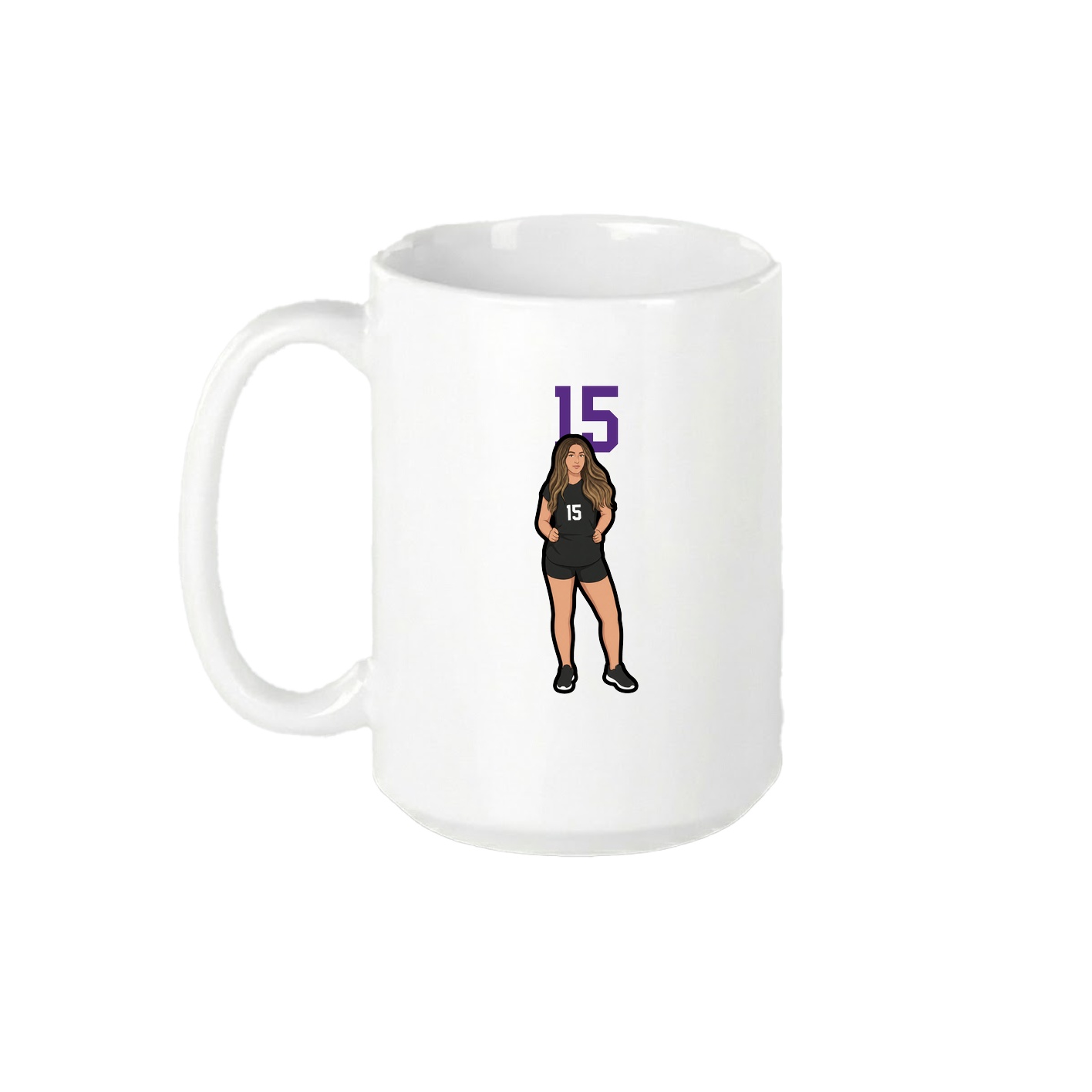 15oz Coffee Mug — Number Top in White