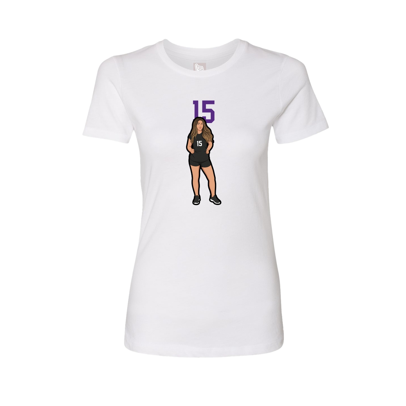 Fitted Women's Tee — Number Top in White
