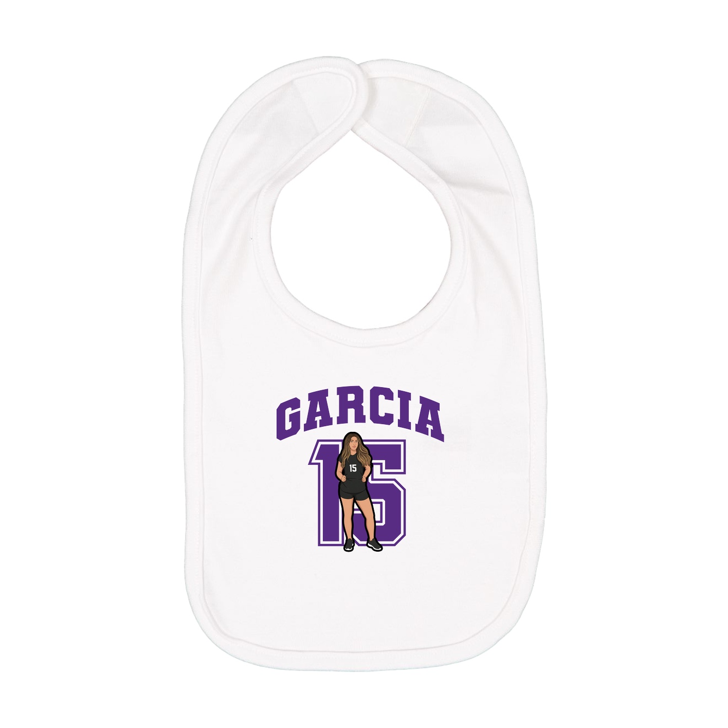 Infant Bib — Number in White
