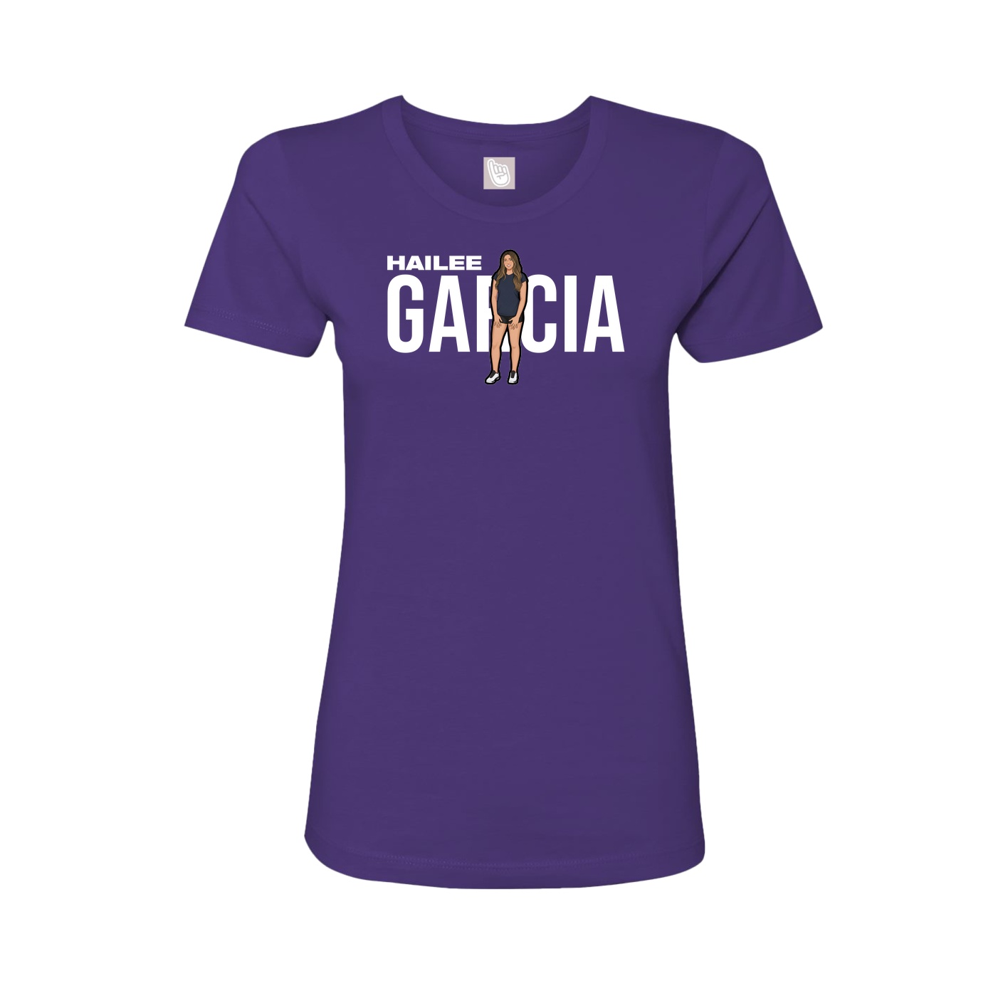Fitted Women's Tee — Player Name in Purple