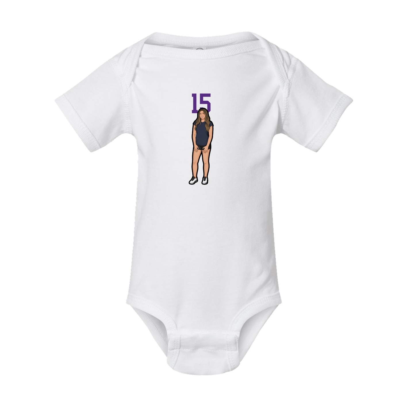 Baby Onesie — Number Top in White