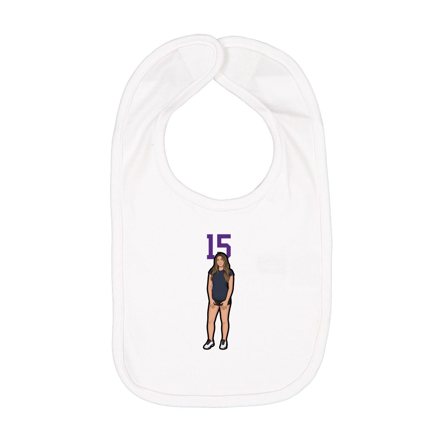 Infant Bib — Number Top in White