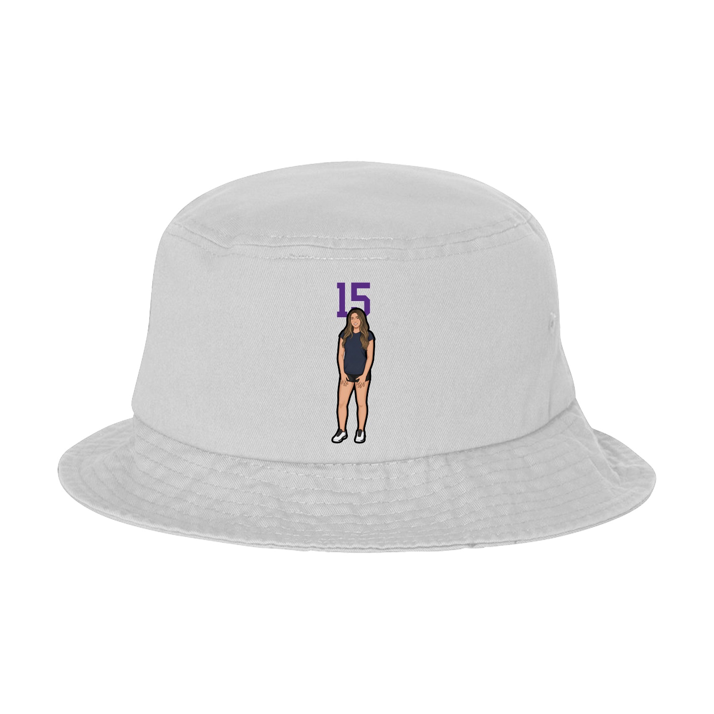 Bucket Cap — Number Top in White
