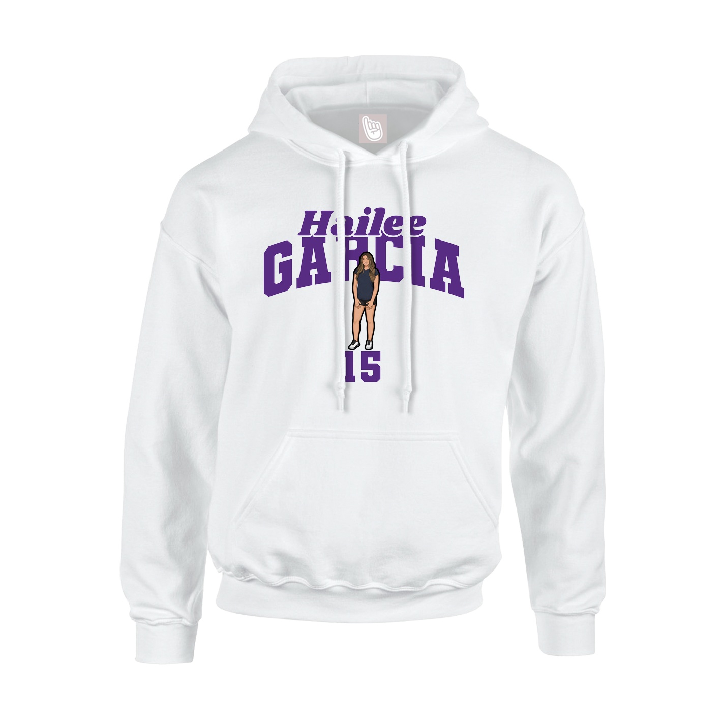 Youth Hoodie — Signature Arch in White