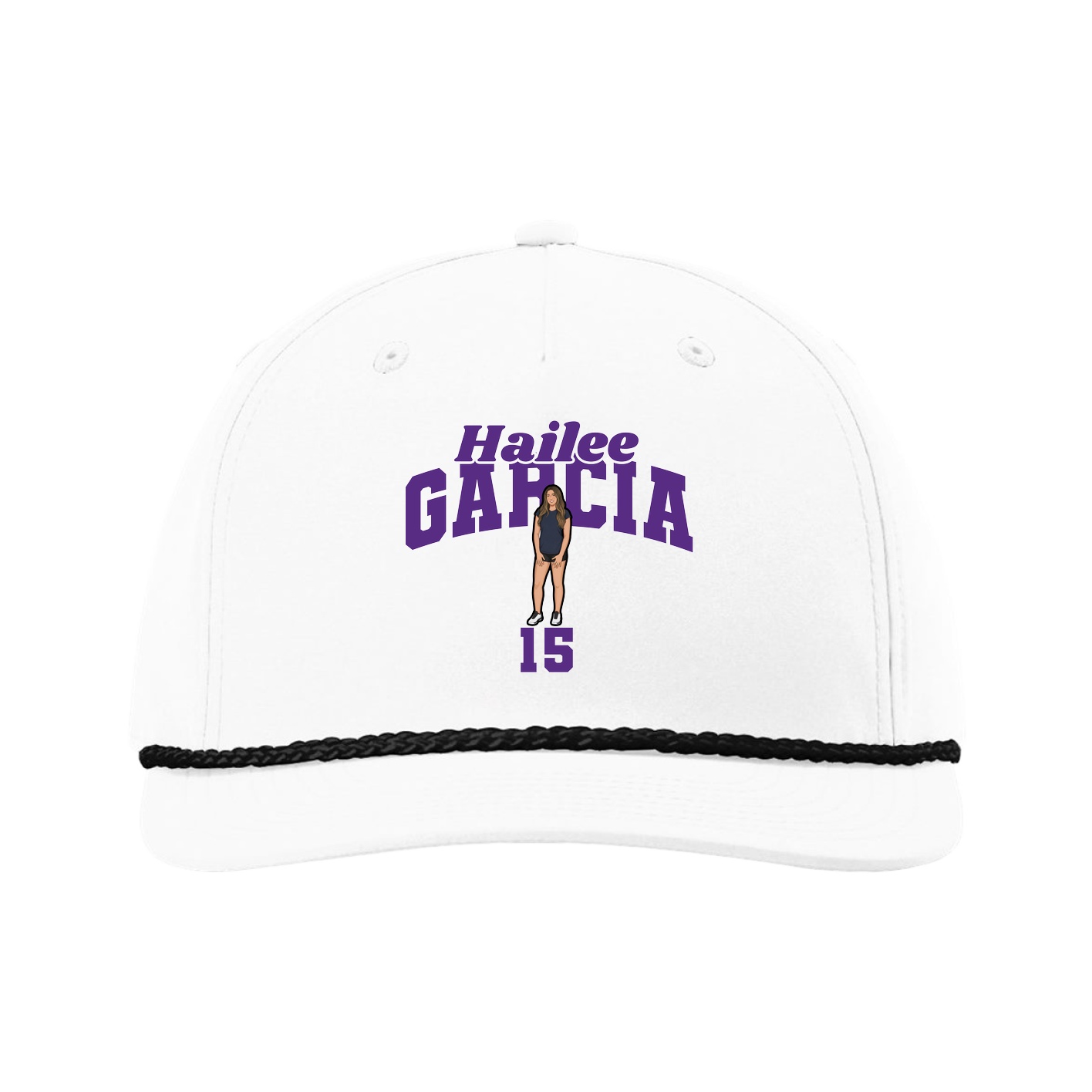 Five-Panel Classic Rope Cap — Signature Arch in White