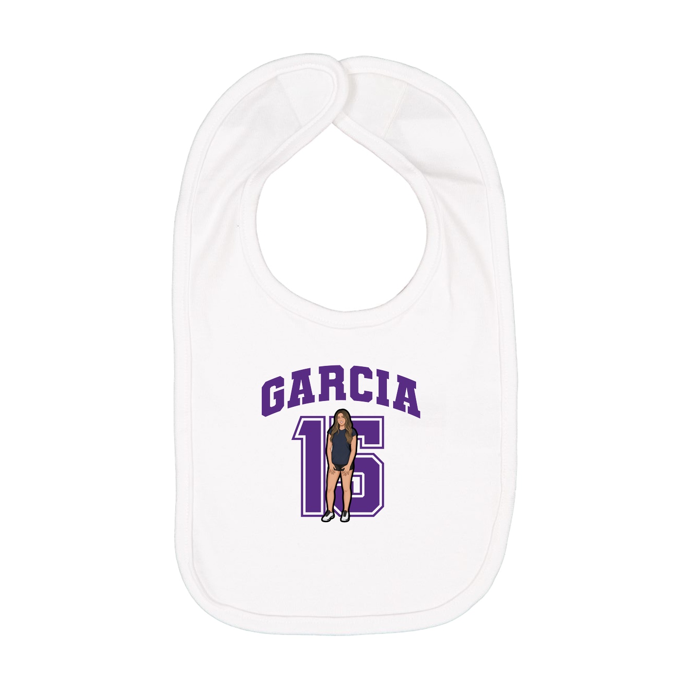 Infant Bib — Number in White