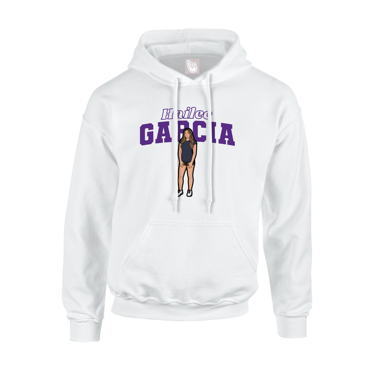 Hoodie — Name Arch in White