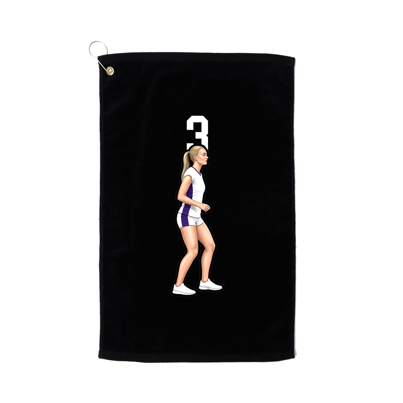 Golf Towel — Number Top in Black