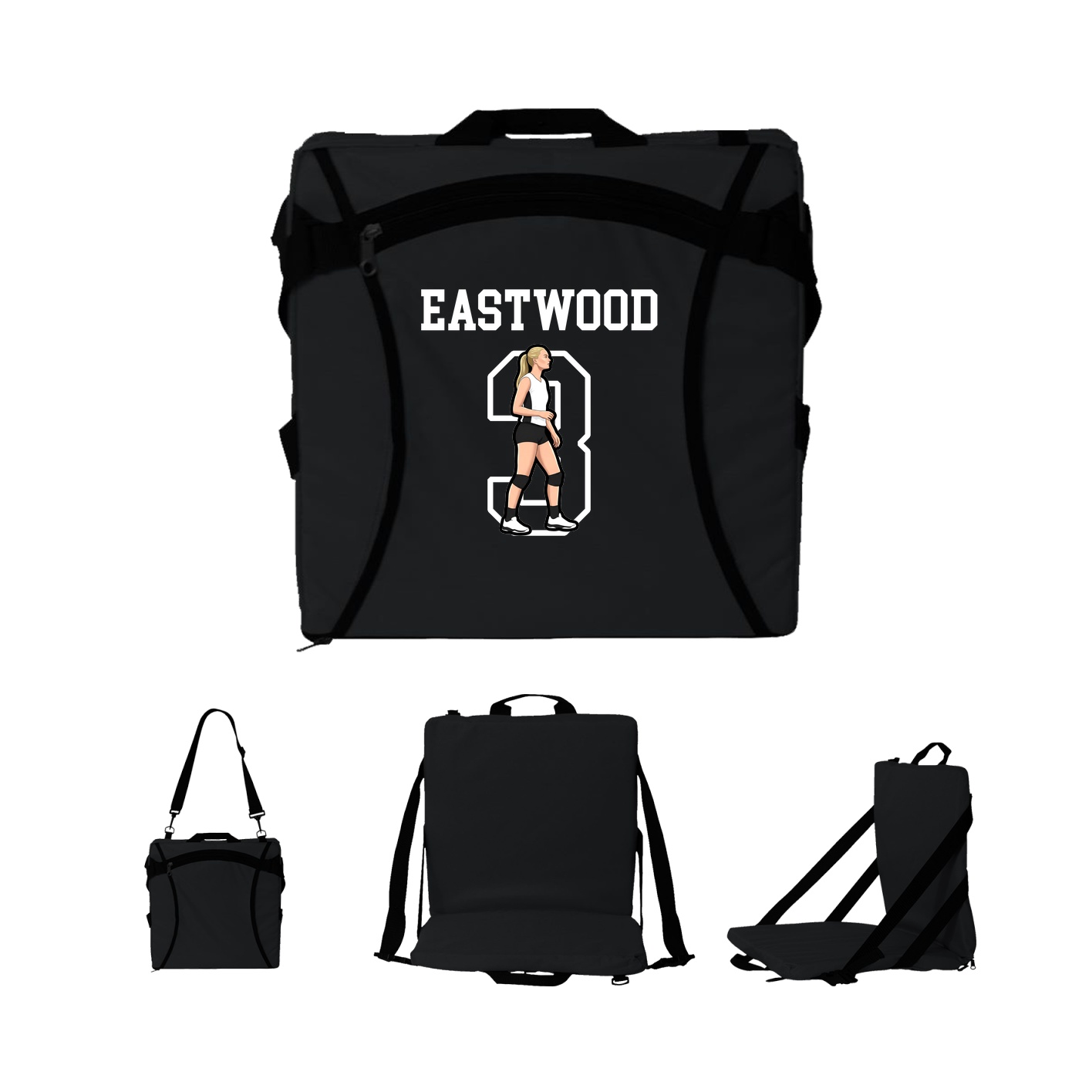 Folding Stadium Seat — Shirsey in Black