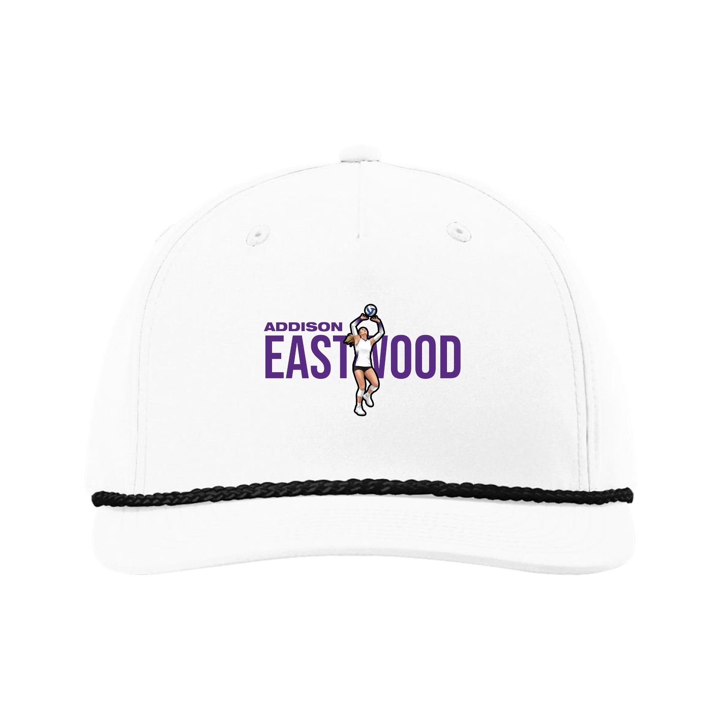 Five-Panel Classic Rope Cap — Player Name in White