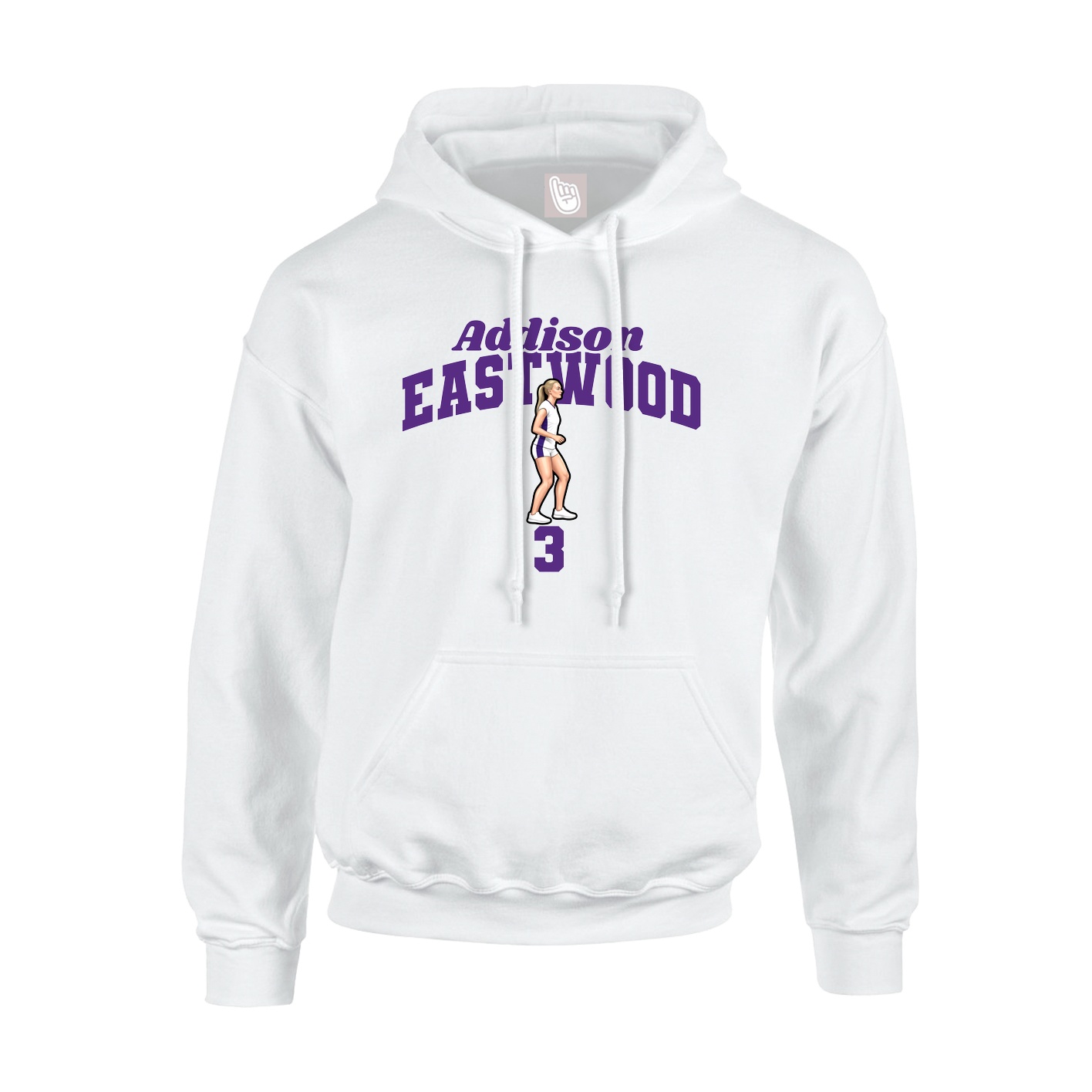 Youth Hoodie — Signature Arch in White