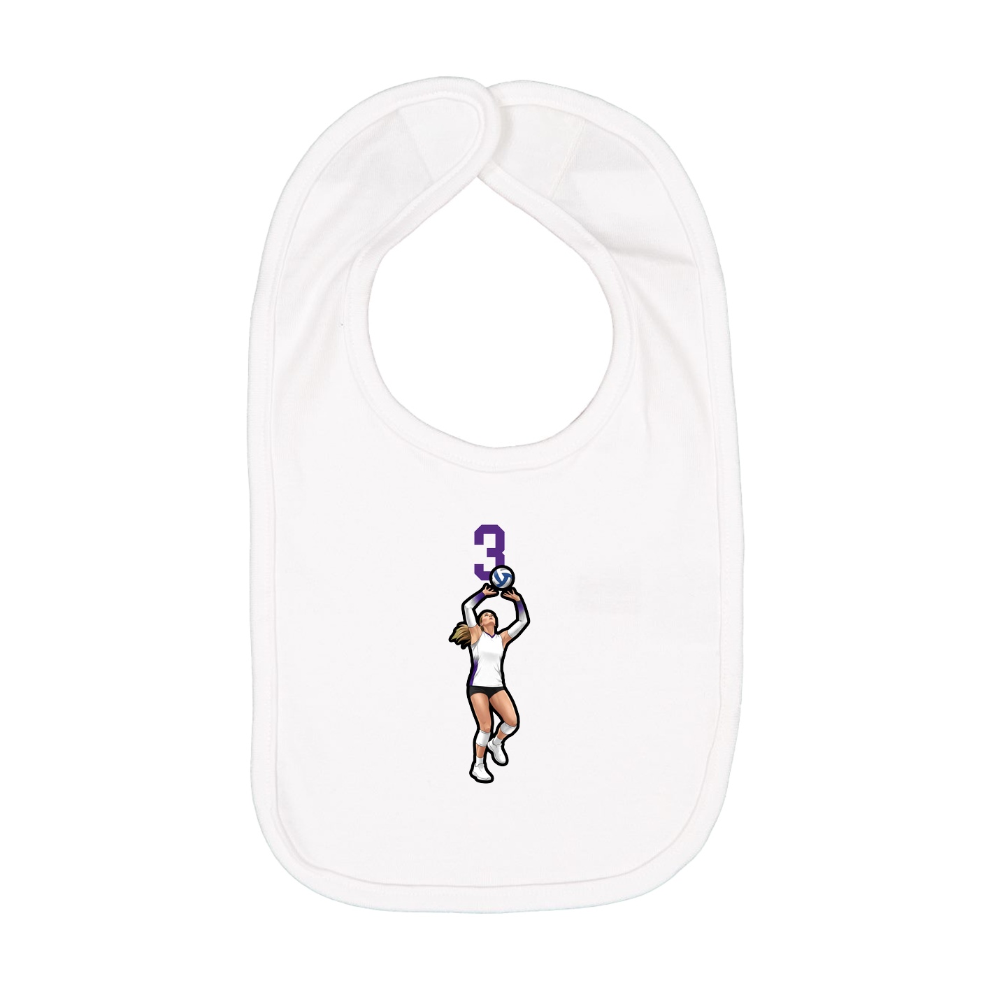 Infant Bib — Number Top in White