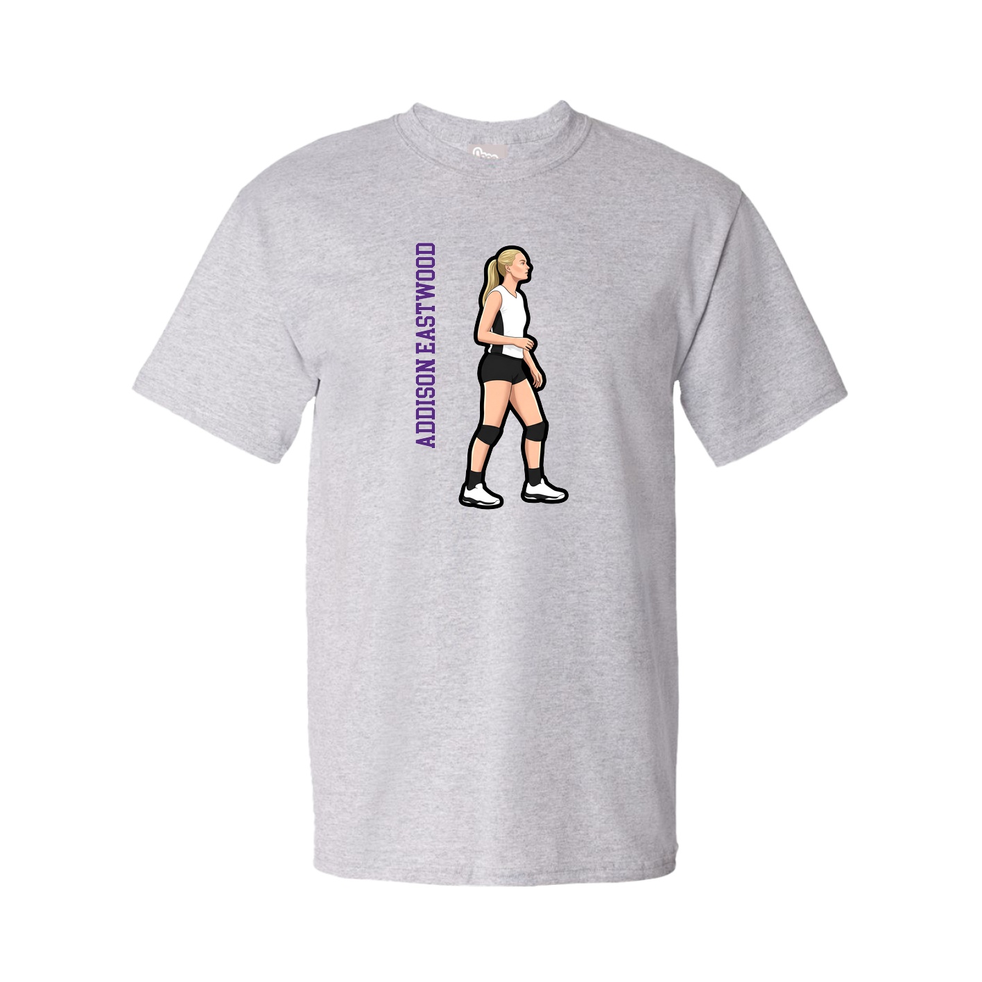 Tee — Name Vertical in Grey