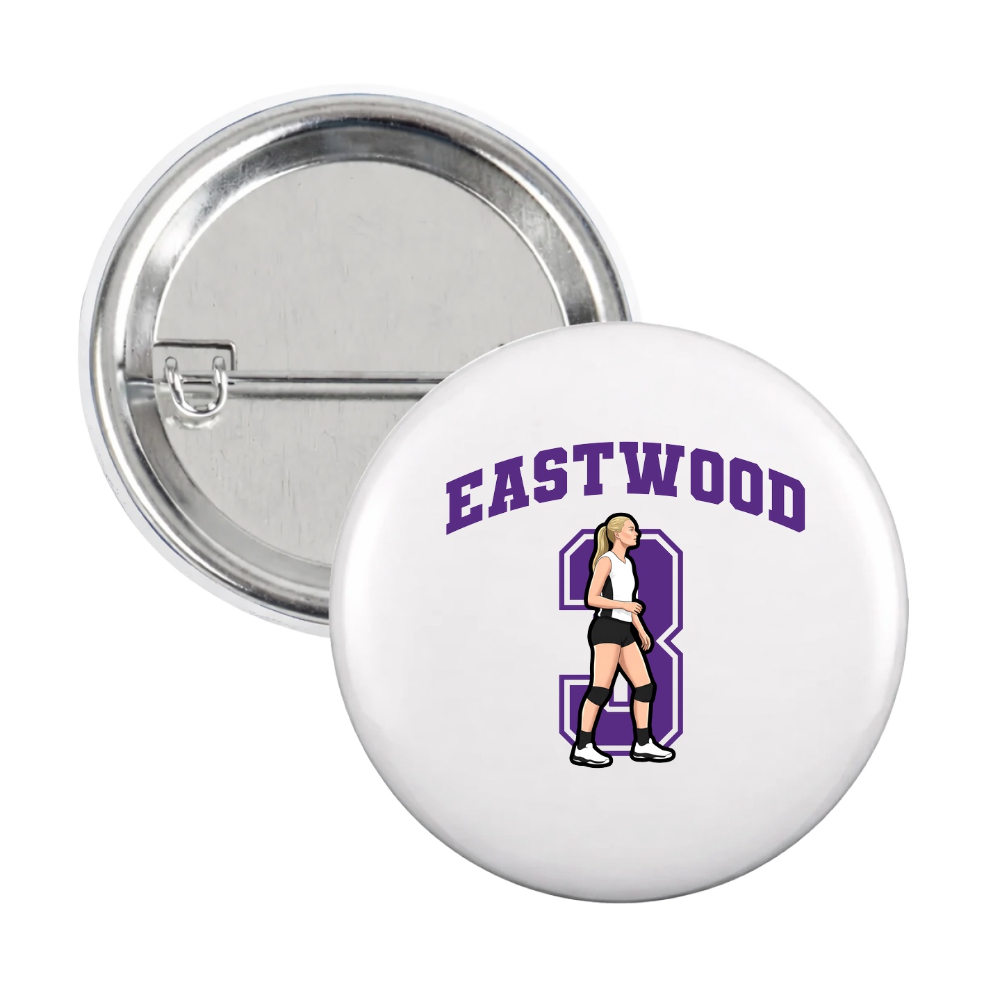 Game Day Button — Number in White
