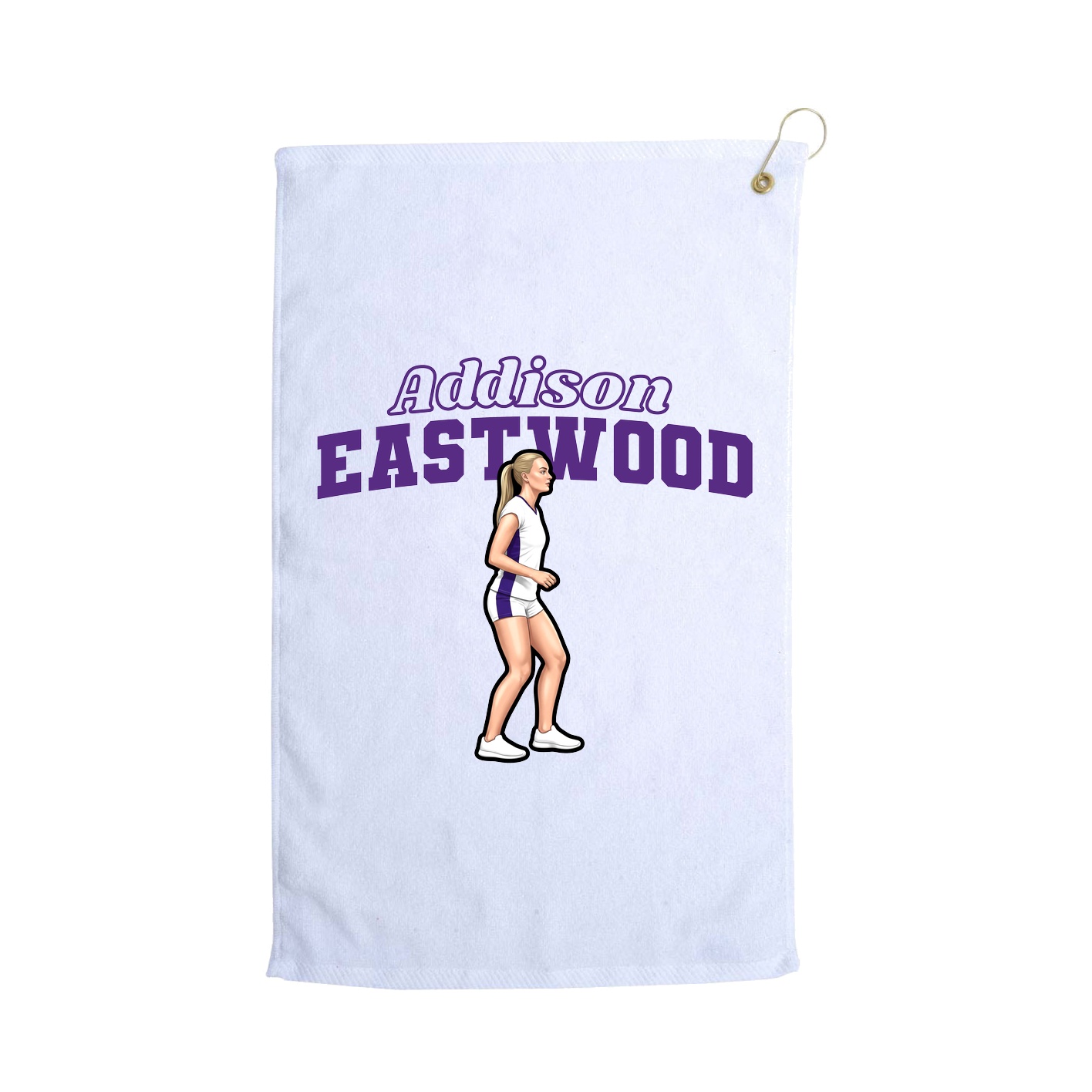 Golf Towel — Name Arch in White