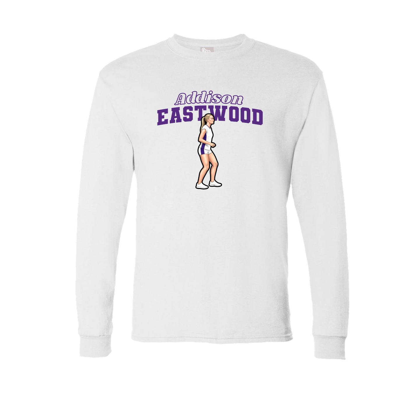 Long Sleeve Tee — Name Arch in White
