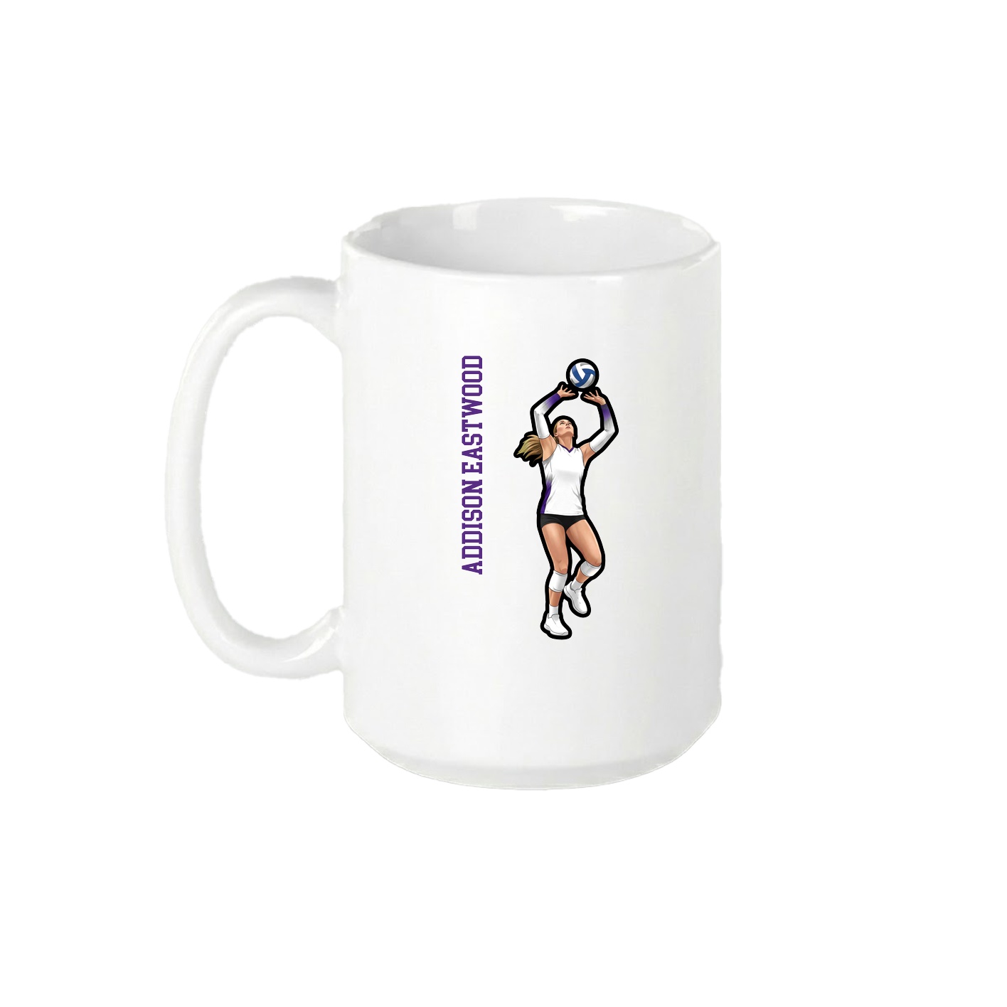 15oz Coffee Mug — Name Vertical in White