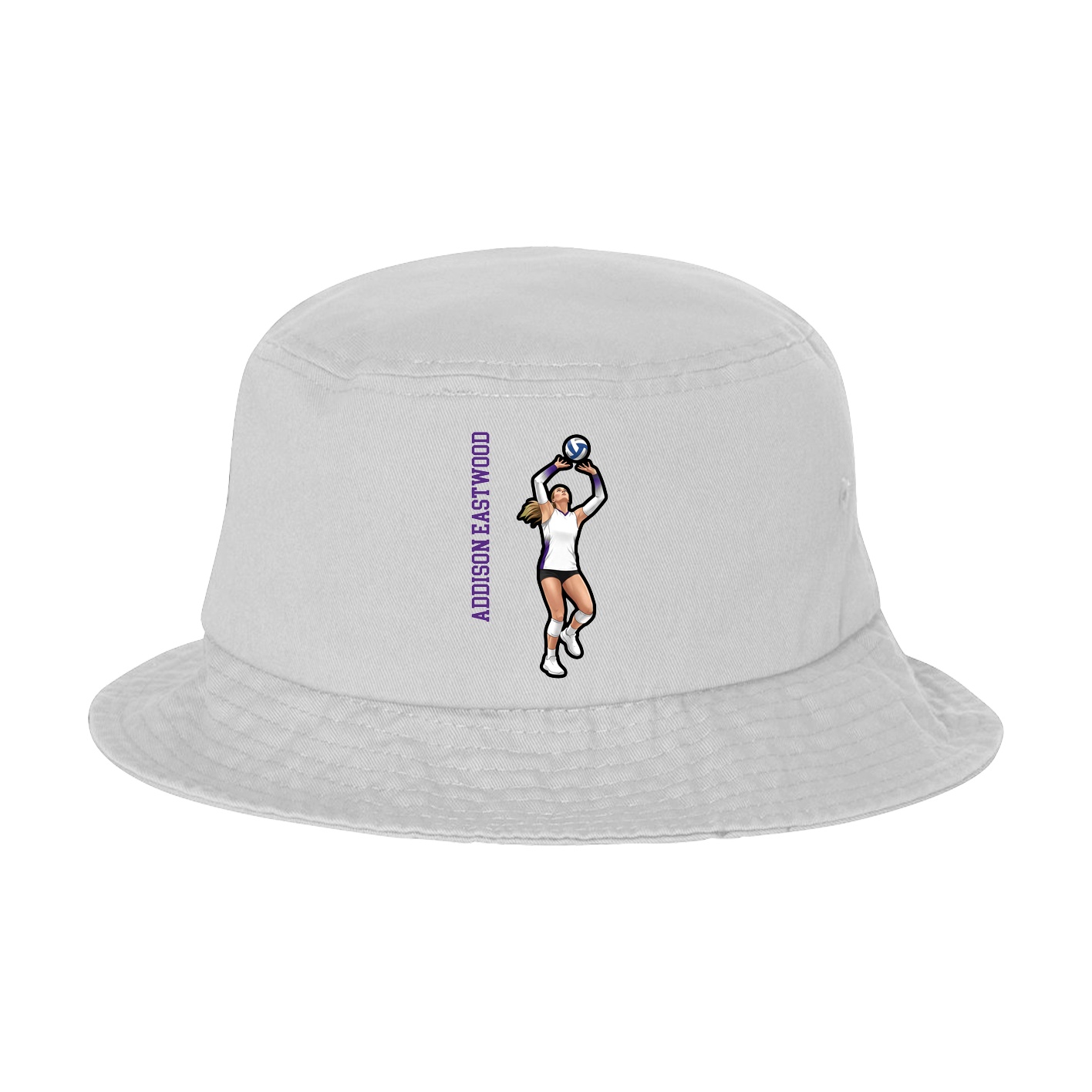 Bucket Cap — Name Vertical in White