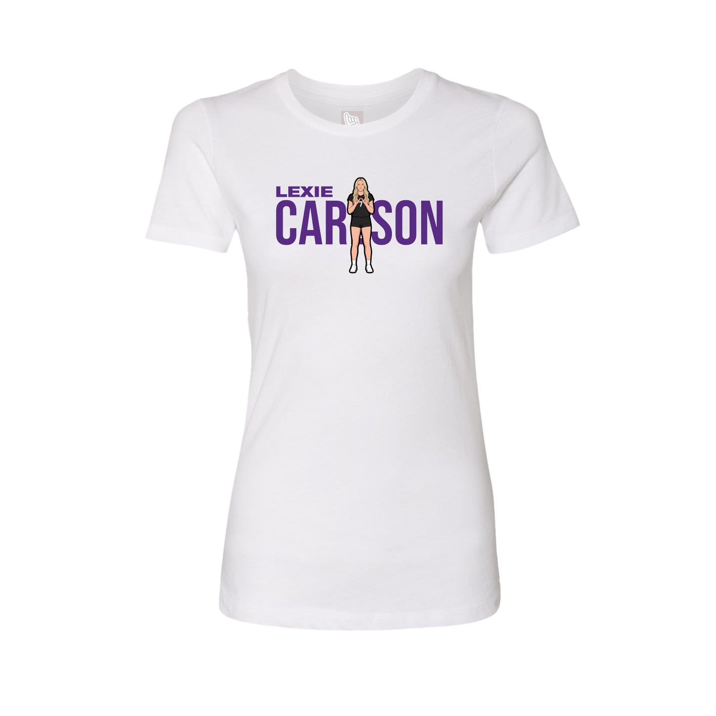 Fitted Women's Tee — Player Name in White
