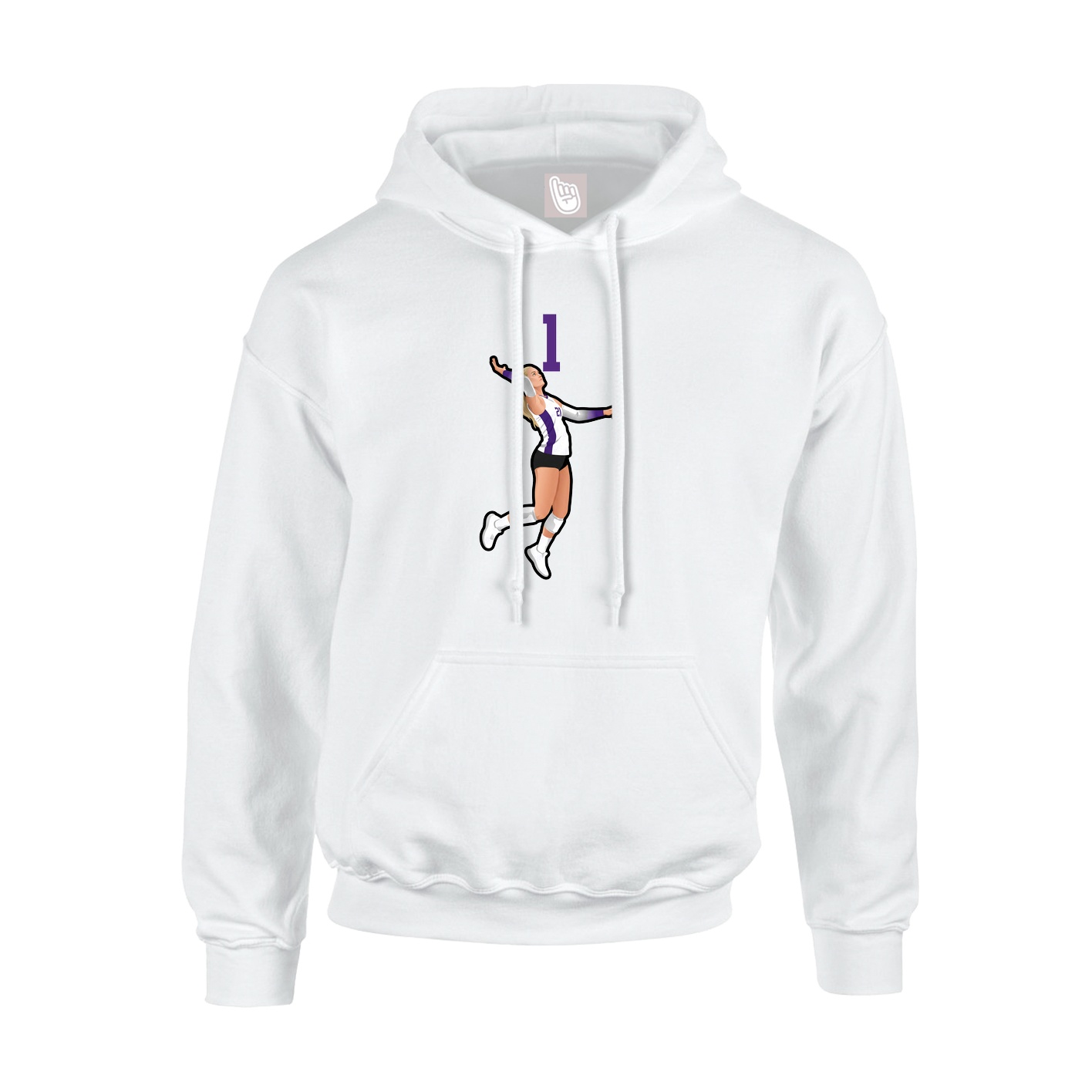 Hoodie — Number Top in White