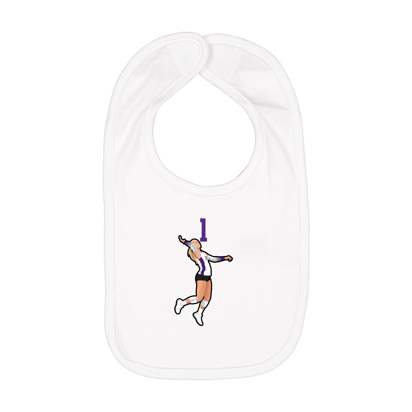 Infant Bib — Number Top in White