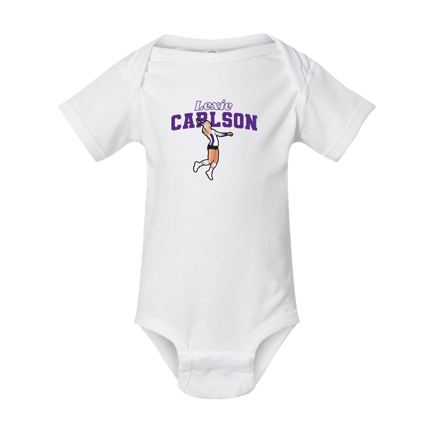 Baby Onesie — Name Arch in White