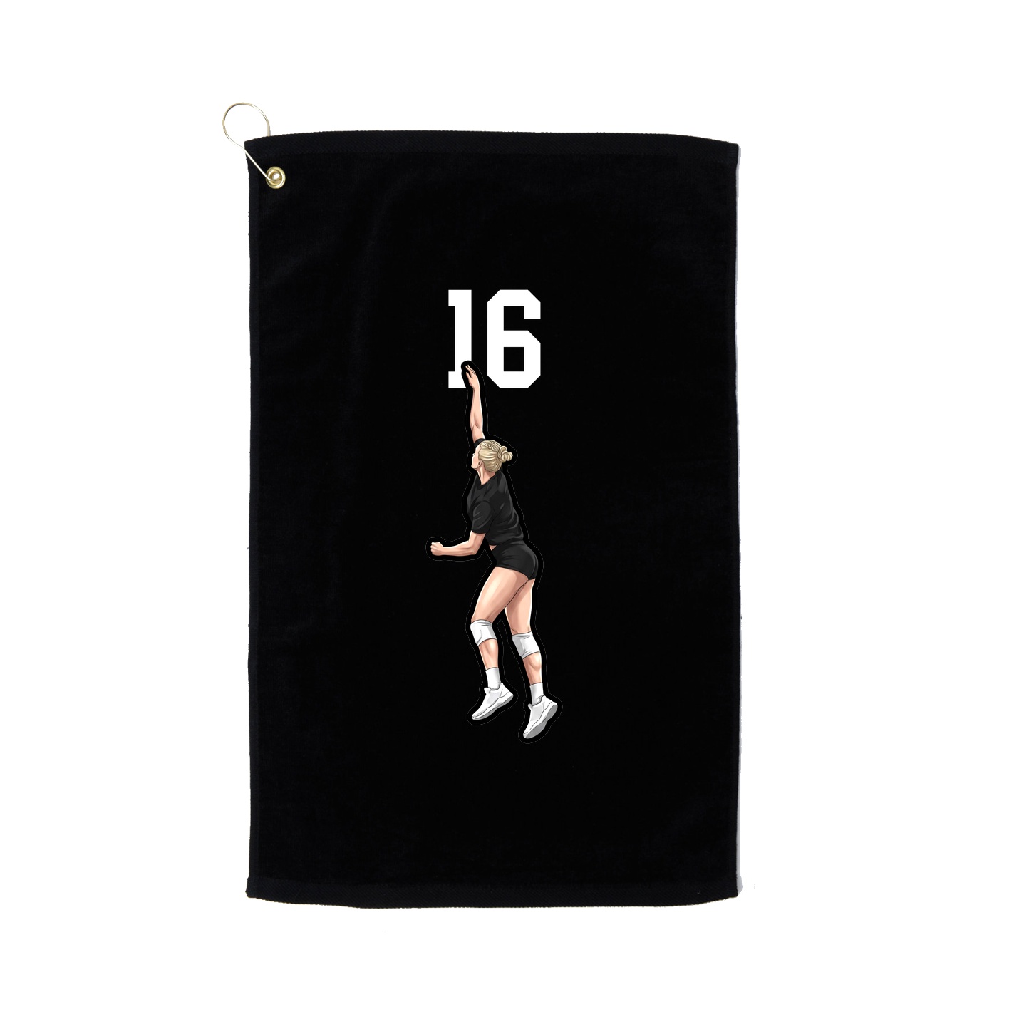 Golf Towel — Number Top in Black