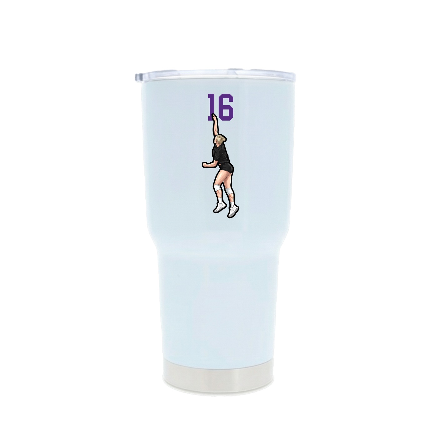 30oz Stainless Steel Tumbler — Number Top in White