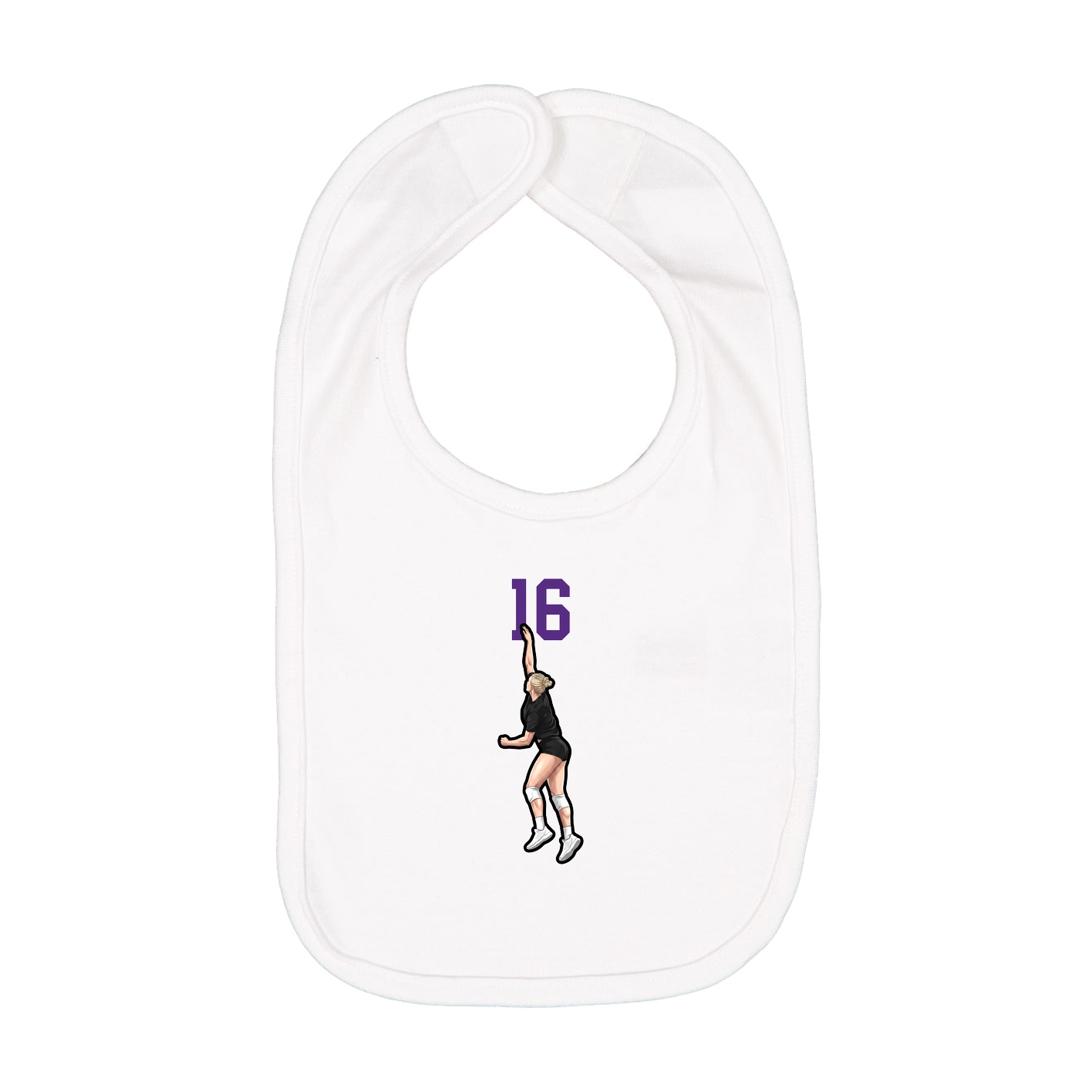 Infant Bib — Number Top in White