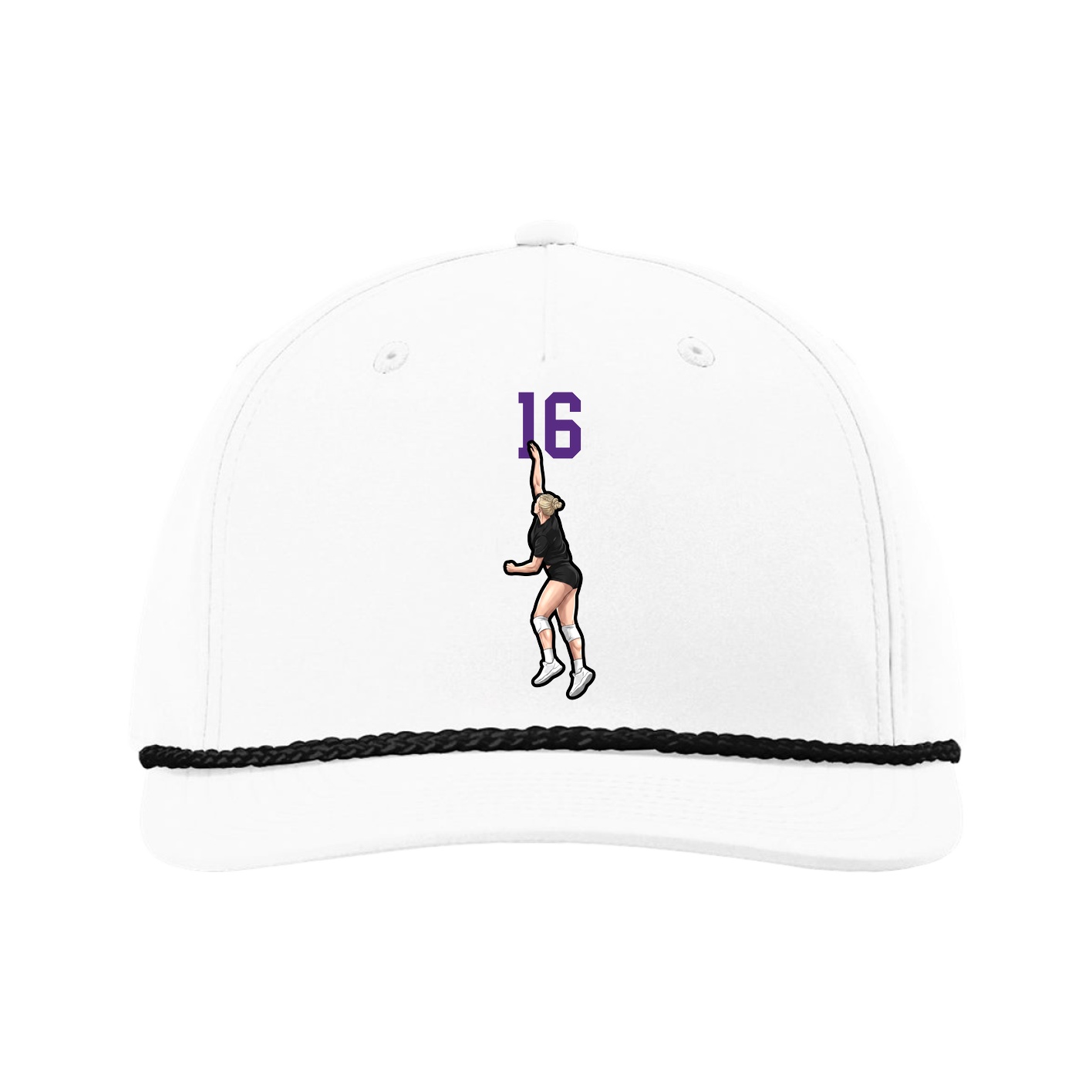 Five-Panel Classic Rope Cap — Number Top in White