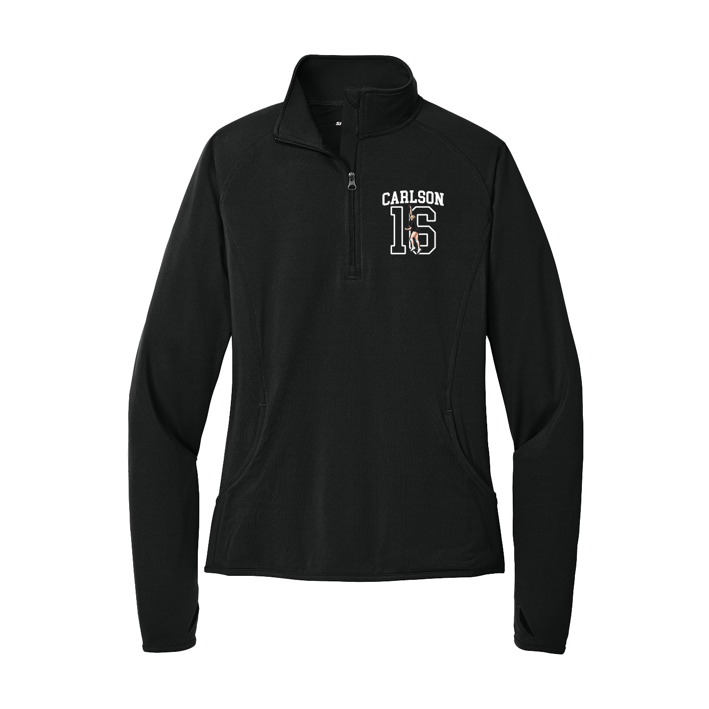 Women's Q-Zip Pullover — Shirsey in Black