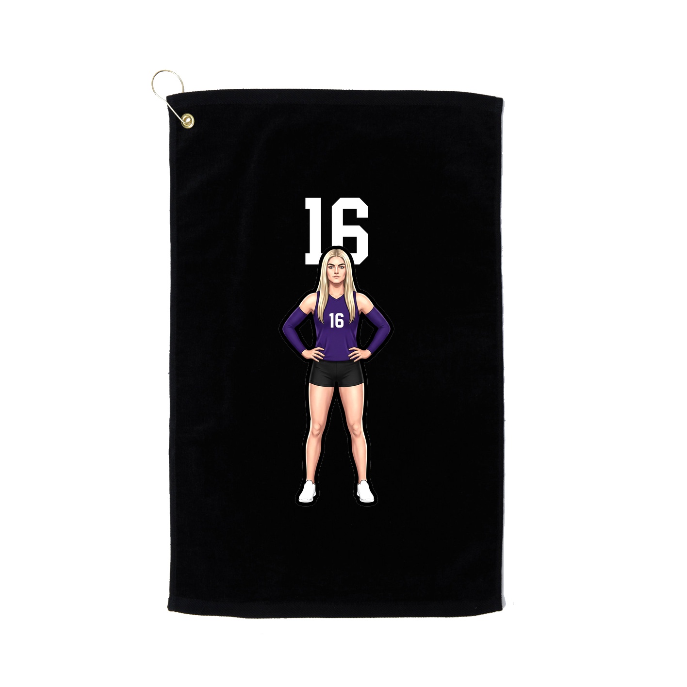 Golf Towel — Number Top in Black