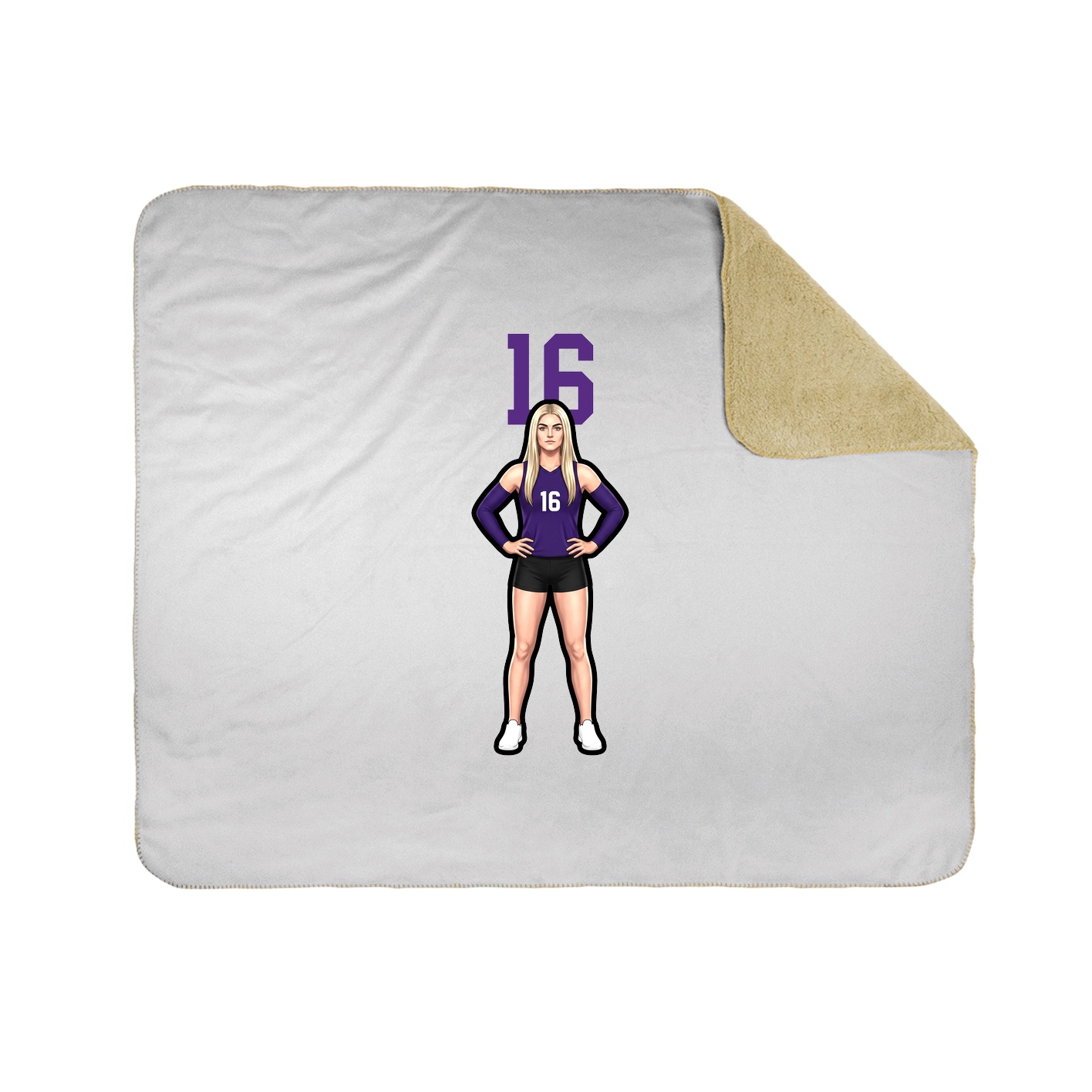 Throw Blanket — Number Top in White
