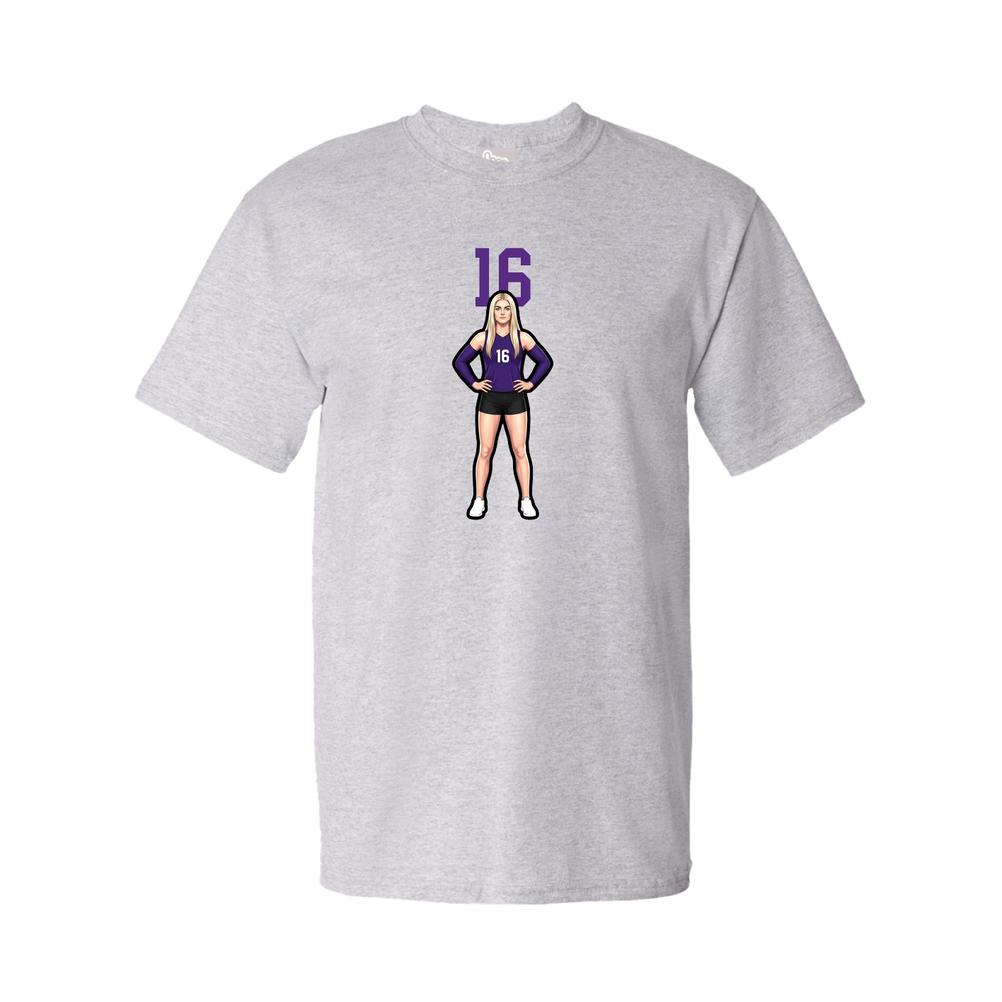 Youth Tee — Number Top in Grey