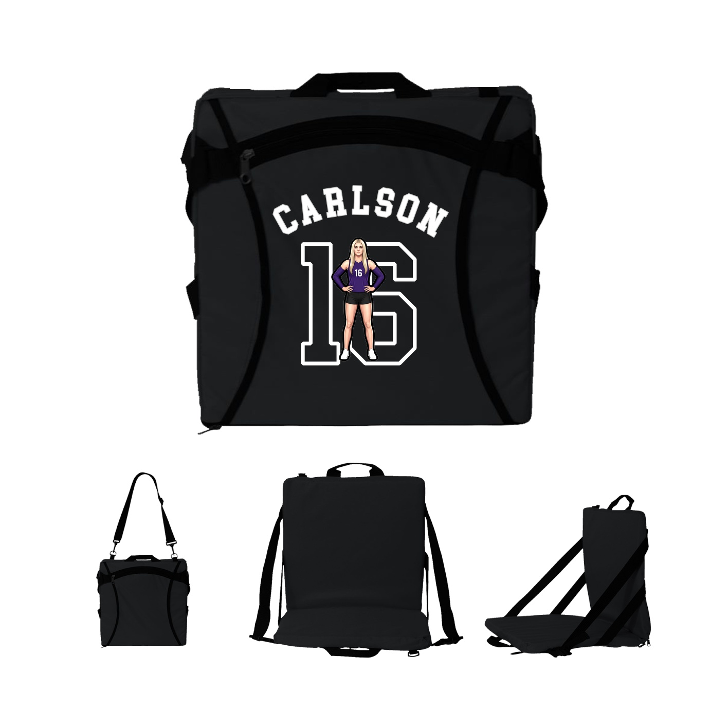 Folding Stadium Seat — Shirsey Arch in Black