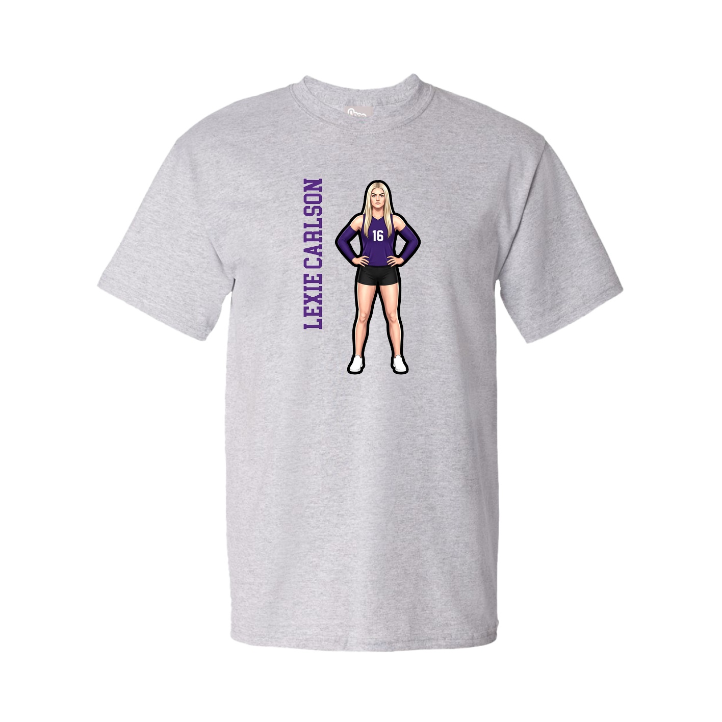 Youth Tee — Name Vertical in Grey
