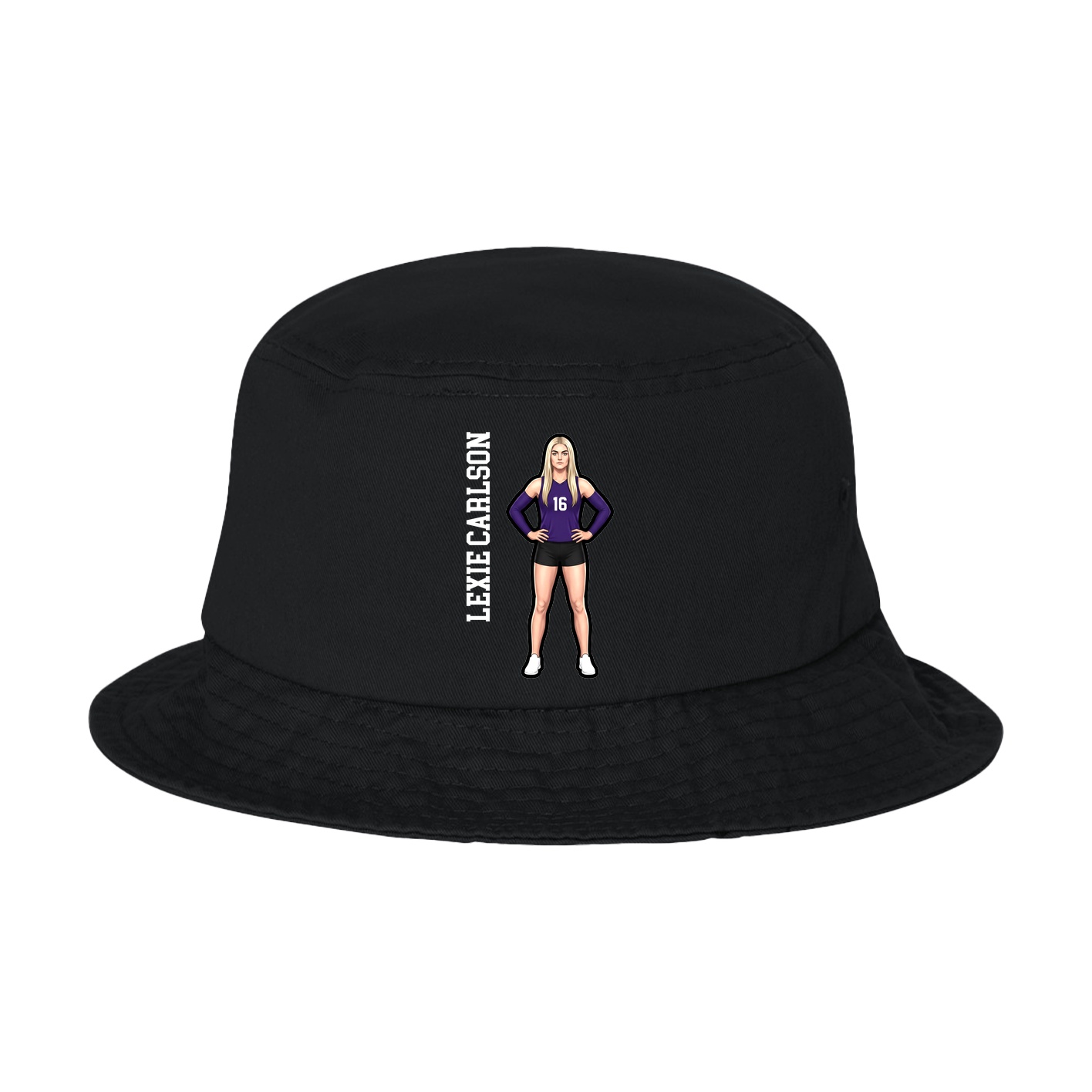 Bucket Cap — Name Vertical in Black