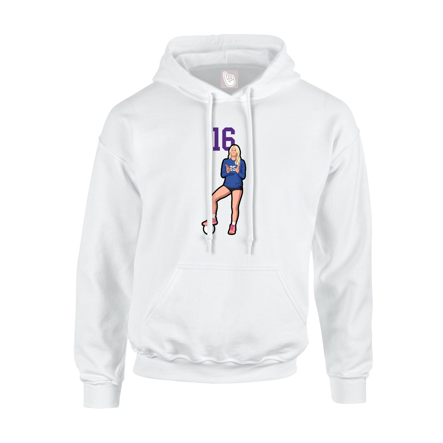 Hoodie — Number Top in White