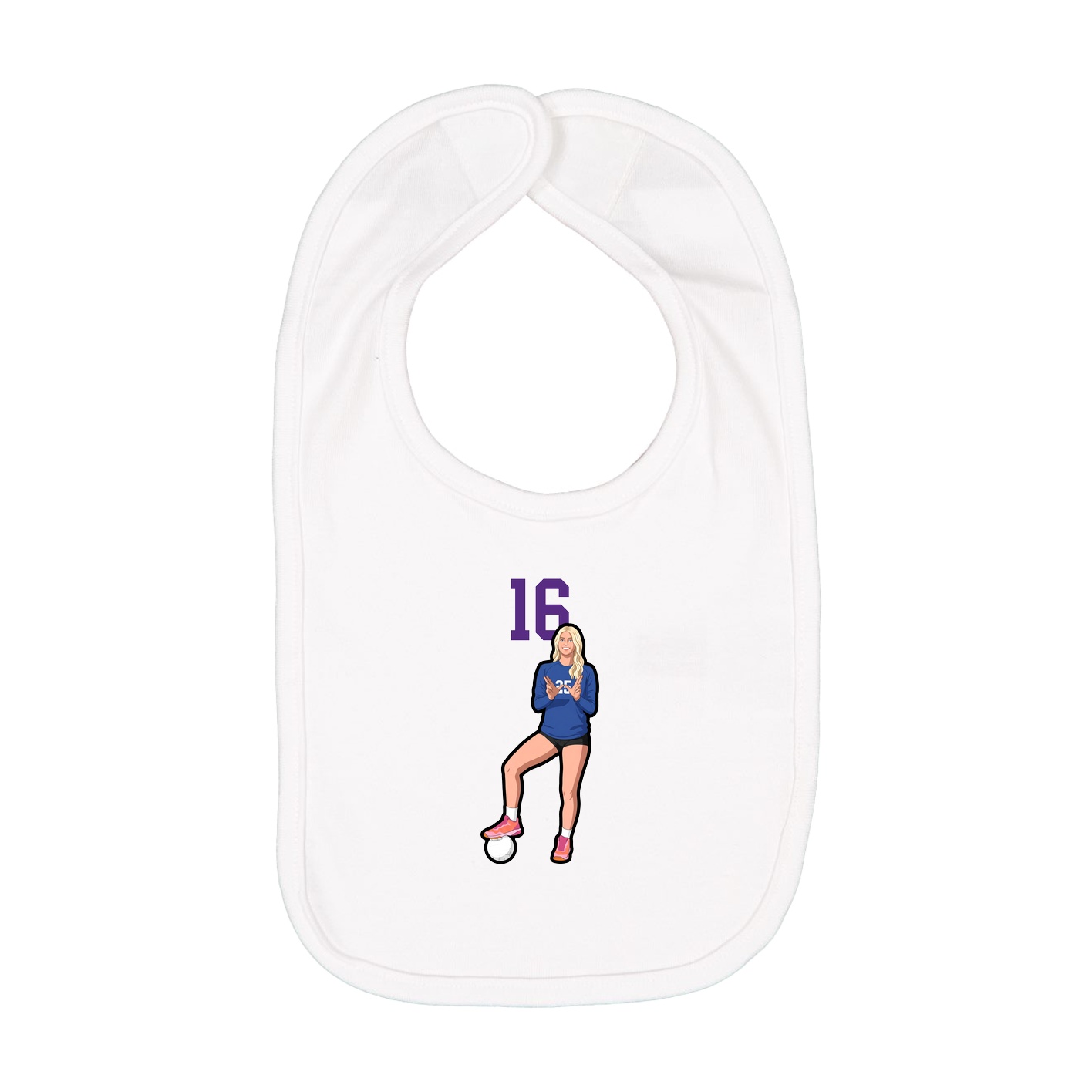 Infant Bib — Number Top in White
